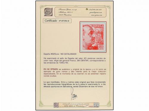 ** ESPAÑA. Ed. 925ccs. 40 cts. rosa CAMBIO DE COLOR. Cert. G