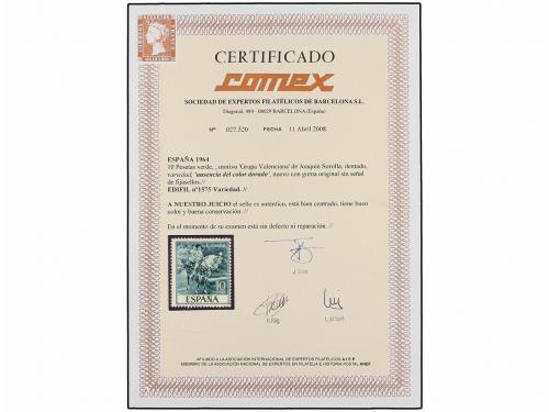 ** ESPAÑA. Ed. 1575. SOROLLA. 10 pts. verde, FALTA LA IMPRES