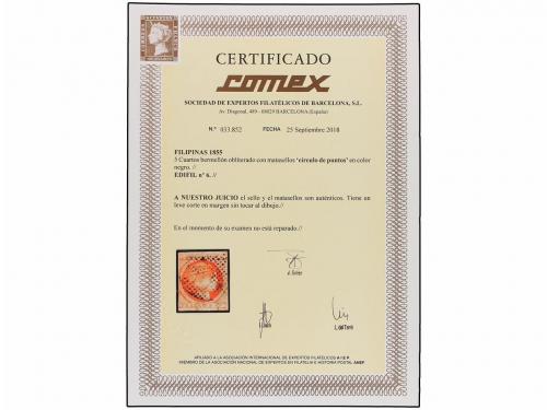 ° FILIPINAS. Ed. 6. 5 cuartos naranja, mat. CÍRCULO DE PUNTO