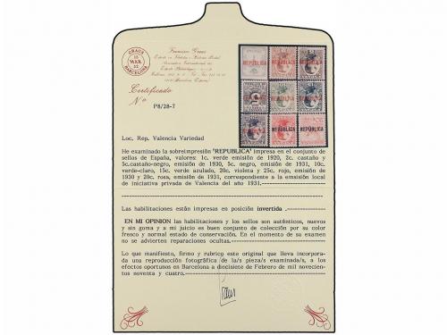 (*) ESPAÑA E. LOCALES REPUBLICANAS: VALENCIA. Ed. 1/9hi. SER