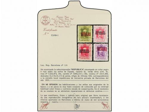 * ESPAÑA E. LOCALES REPUBLICANAS: BARCELONA. Ed. 1/4. SERIE 