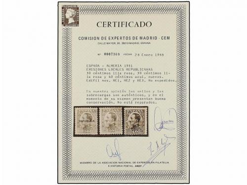 * ESPAÑA E. LOCALES REPUBLICANAS: ALMERIA. Ed. NE 1/3. NO EM