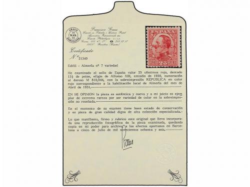 * ESPAÑA E. LOCALES REPUBLICANAS: ALMERIA. Ed. 1hcc, 6hcc, 7