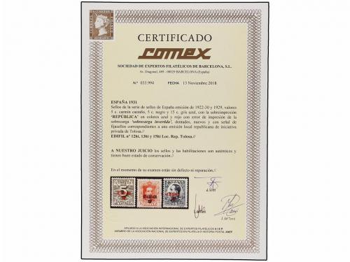 * ESPAÑA E. LOCALES REPUBLICANAS: TOLOSA. Ed. 12, 13, 15hi.