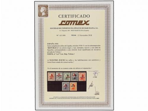 * ESPAÑA E. LOCALES REPUBLICANAS: TOLOSA. Ed. 1/7. SERIE COM