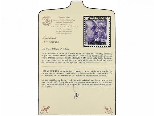 * ESPAÑA E. LOCALES PATRIOTICAS: MALAGA. Ed. 60, 63hhx. 20 c