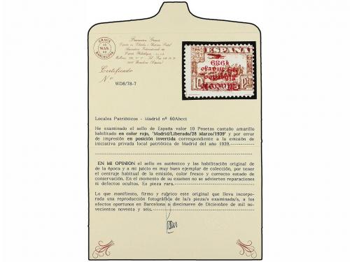 * ESPAÑA E. LOCALES PATRIOTICAS: MADRID. Ed. 60Acci. 10 pts.