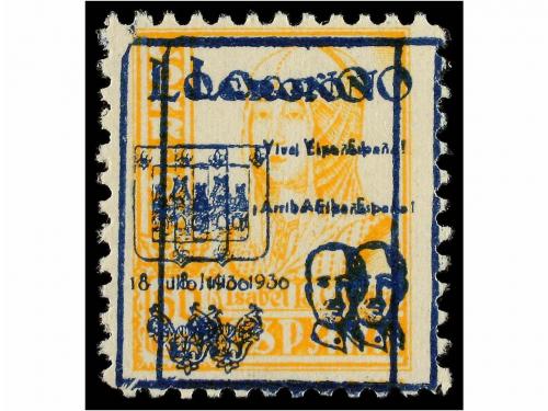 * ESPAÑA. Ed. 4, 5, 13hh. TRES sellos. HABILITACIÓN DOBLE.