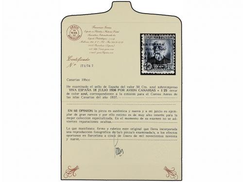 * ESPAÑA: CANARIAS. Ed. 18hcc. ERROR DE COLOR. +1,25 pts. s.