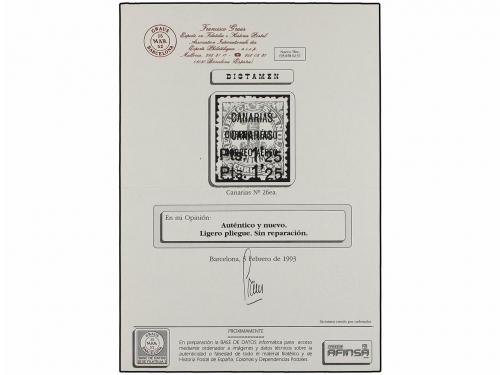 * ESPAÑA: CANARIAS. Ed. 26hh. 1, 25 pts. s. 1 cto. verde. Ha
