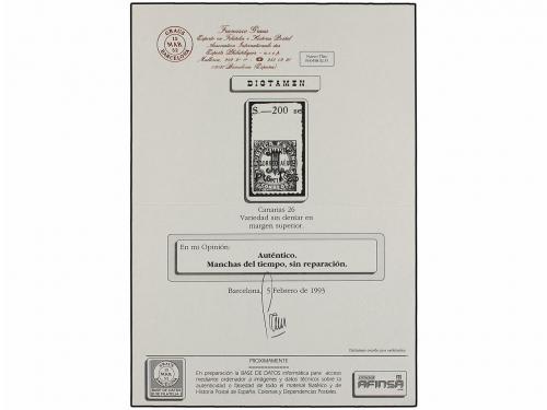* ESPAÑA: CANARIAS. Ed. 26sma. 1,25 pts. s. 1 cto. verde SIN