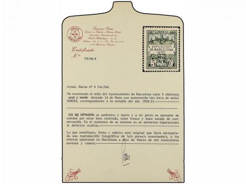 * ESPAÑA: AYUNTAMIENTO DE BARCELONA. Ed. 5E ad/kd. EMISIÓN E