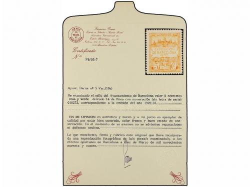 * ESPAÑA: AYUNTAMIENTO DE BARCELONA. Ed. 5E ad/kd. EMISIÓN E