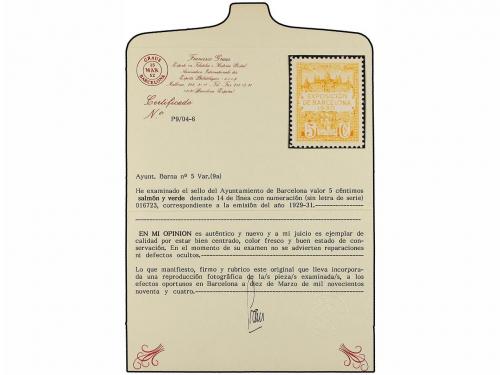 * ESPAÑA: AYUNTAMIENTO DE BARCELONA. Ed. 5E ad/kd. EMISIÓN E