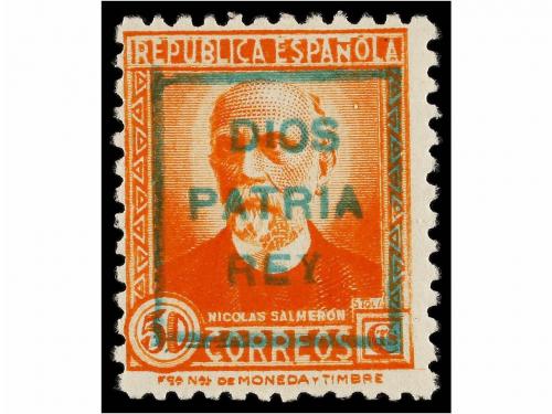 * ESPAÑA E. LOCALES PATRIOTICAS: MONDRAGON. 50 cts. naranja.