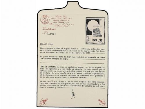 ** ESPAÑA. Ed. 2990z. EXPO'92. 8 + 5 pts. IMPRESO SOLO EN NE