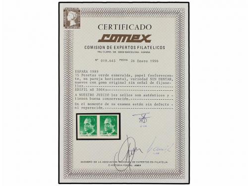 ** ESPAÑA. Ed. 3004s. JUAN CARLOS I. 15 pts. verde amarillo.