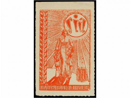 ESPAÑA GUERRA CIVIL. SIA. CAMPAGNE D'HIVER. 10 Fr. castaño,