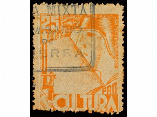 ESPAÑA GUERRA CIVIL. PRO CULTURA. 10 cts. azul y 25 cts. nar
