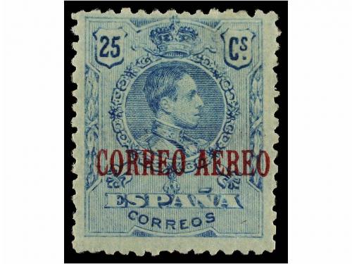 * ESPAÑA. Ed. 294hr. 25 cts. azul. Habilitación en anverso y