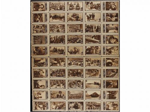 ESPAÑA GUERRA CIVIL. A.U.S. Serie de 50 valores en colores l