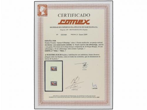 (*) ESPAÑA. Ed. 764ns + 766ns. HB. 1 pta. SIN DENTAR y sin n