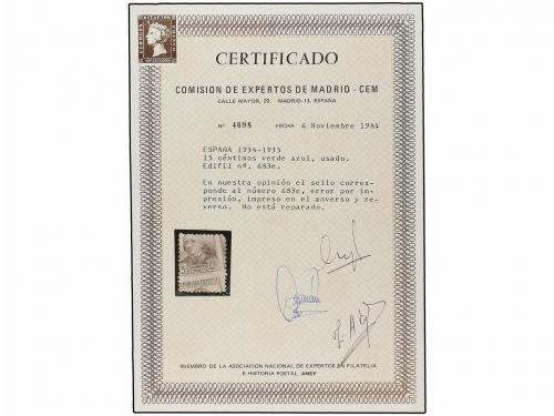 ° ESPAÑA. Ed. 683er. 15 cts. gris pizarra IMPRESIÓN EN ANVER