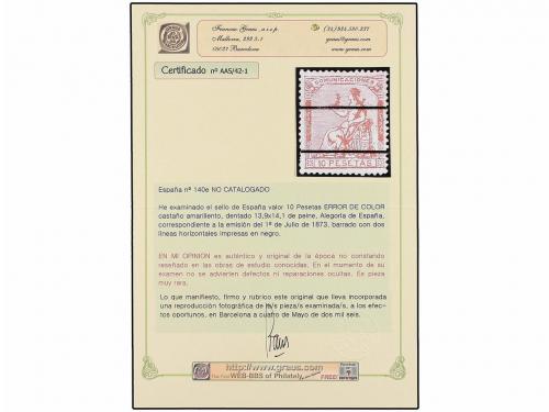 ° ESPAÑA. Ed. 140Me. 10 pts. naranja ERROR DE COLOR anulado