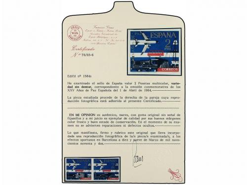 ** ESPAÑA. Ed. 1584s. XXV AÑOS DE PAZ. 2 pts. multicolor SIN