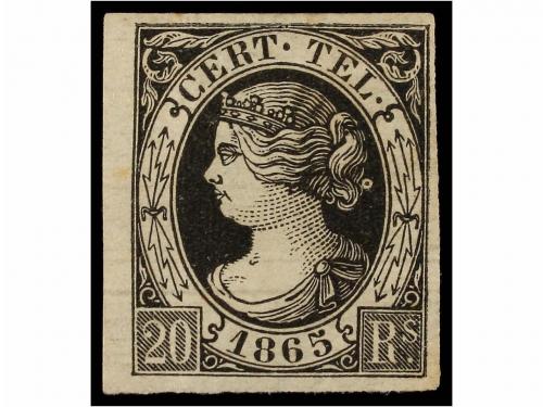 (*) ESPAÑA: TELEGRAFOS. Ed. 6, 8. 4 reales negro y 20 reales