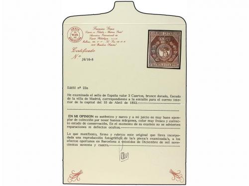 (*) ESPAÑA. Ed. 23. 3 cuartos bronce dorado, conserva todo e