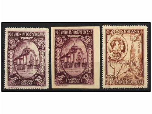 ESPAÑA. Ed. 568, 579, 580er. 5 cts., 4 pts. y 10 pts. Impres