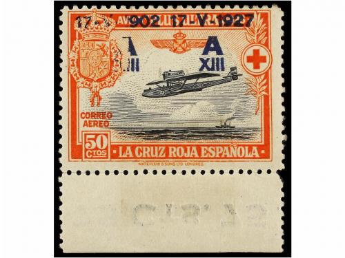 * ESPAÑA. Ed. 389, 391. 75 cts. s. 10 cts. azul y 75 s. 50 c