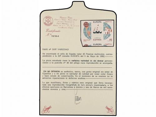 ** ESPAÑA. Ed. 3197s. EUROPA'92. 45 pts. multicolor SIN DENT