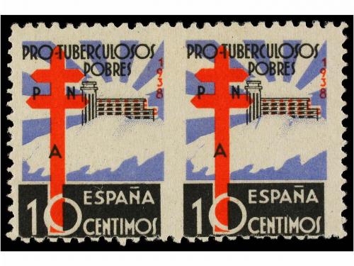 * ESPAÑA. Ed. 866smd, sph. 10 cts. negro, rojo y azul. Sello