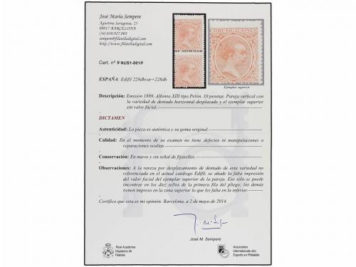 ** ESPAÑA. Ed. 228. 10 pts. bermellón. Pareja vertical DENTA