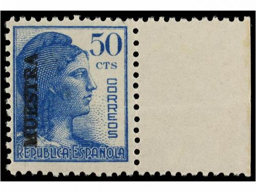 ** ESPAÑA. Ed. 751/53M. Tres valores, habilitación MUESTRA. 