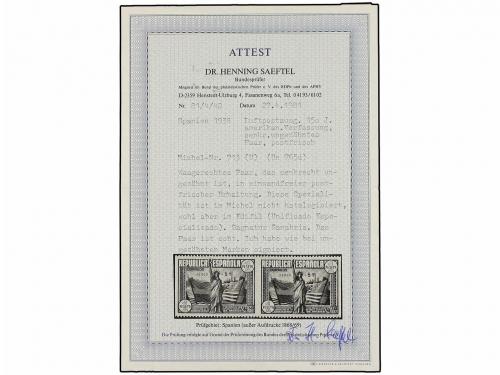 ** ESPAÑA. Ed. 765sv (2). Aéreo + 5 pts. multicolor. Pareja 