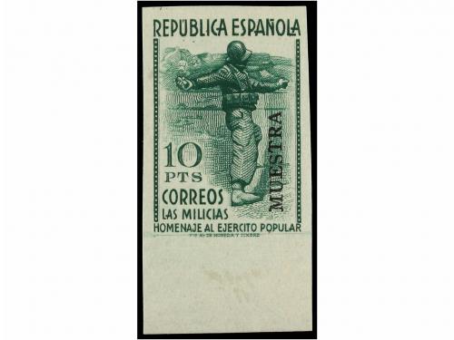 ** ESPAÑA. Ed. 796Ms, 800Ms. 60 cts. azul y 10 pts. SIN DENT