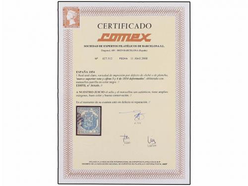 ° ESPAÑA. Ed. 34Aitb. 1 real azul claro, variedad MARCO SUPE