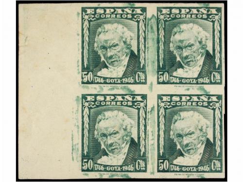 ** ESPAÑA. Ed. 1006ica. 50 cts. verde. Bloque de cuatro SIN 