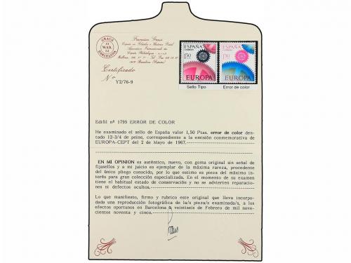 ** ESPAÑA. Ed. 1795. EUROPA'67. 1,50 pts. multicolor ERROR D