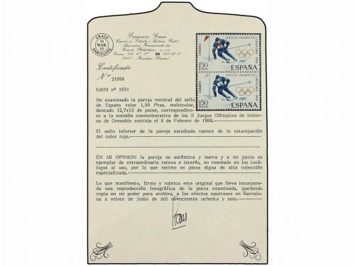 ** ESPAÑA. Ed. 1851. JUEGOS OLÍMPICOS DE GRENOBLE. 1,50 pts.