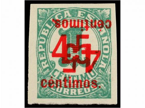 * ESPAÑA. Ed. 742s. 45 cts. s. 1 cto. verde. Tres sellos hab