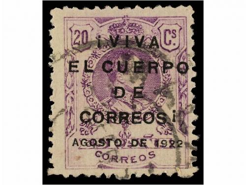 ° ESPAÑA. HUELGA DE CORREOS 1922. Sellos de 5, 10, 15 y 20 c