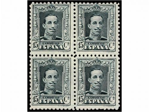 ** ESPAÑA. Ed. 315Bp. 15 cts. verde azul. Bloque de cuatro. 