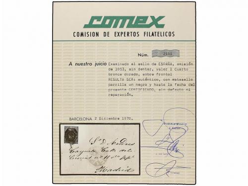 ✉ ESPAÑA. Ed. 22. 1853. FRONTAL. MADRID correo interior, mat