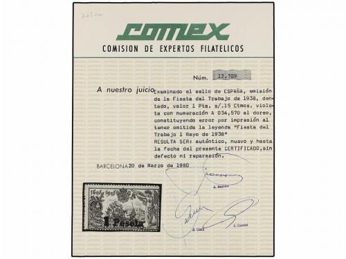 ** ESPAÑA. Ed. 762hpa. 1 pta. violeta. FALTA LA HABILITACIÓN