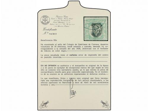 ° ESPAÑA: BENEFICENCIA. Ed. B-2ei. 10 cts. verde y castaño C