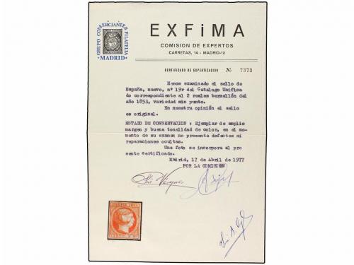 (*) ESPAÑA. Ed. 19it. 2 reales bermellón, variedad SIN PUNTO